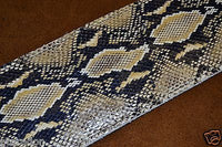 Carlino Gladiator Cobra Pattern Cowhide 3.5" Leather Strap with Black Flames