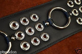 Carlino MetalMan Black Leather British Steel Guitar Strap, 3.5" , Chrome rings