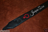 Carlino Custom Signature Leather Guitar Strap, Personalized with your name/ logo