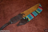 Carlino Custom Southwestern Blanket Guitar Strap, Aztec style w/ tan Suede back