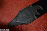 Carlino Custom Sea Foam Green/Turquoise Leather Flame Black Leather Guitar Strap