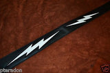 Carlino Custom Lightening  White Bolt Black Leather Guitar Strap