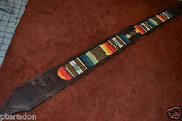 Carlino Custom Santa Fe Brown Leather Cartouche Guitar Strap, Atzec Rio Grande