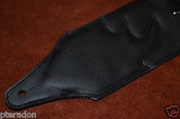 Carlino Custom Red Lightening Double Bolt/Studded Black Leather Guitar Strap