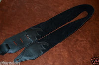Carlino Custom White Lightening Double Bolt/Swirl stud blk leather Guitar Strap