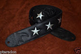Carlino Custom NEW Full Length Stars Strap, silver leather stars, black leather