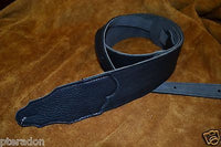 Franklin Guitar Strap Model # FS-BK-BK black leather black stitching