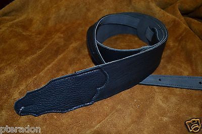 Franklin Guitar Strap Model # FS-BK-BK black leather black stitching