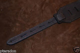 Carlino Custom Kodiak Oiled Brown Leather Guitar Strap w/Black leather backing