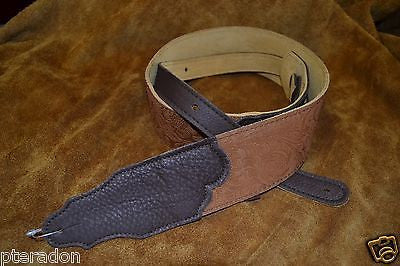 Franklin Guitar Strap Model # FSSE-CA-CH Embossed in Caramel with chocolate ends