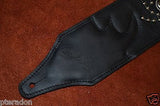 Carlino Custom Studded Nebula Swirl Black Leather Guitar Strap