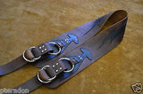 Carlino Gladiator Kodiak Oil Brown Leather Guitar Strap w/ Lightening Bolt 3.5"