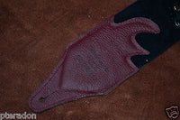 Carlino Custom Dark Red Leather Grommet /Stud /Lace Metal Guitar strap