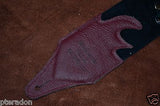 Carlino Custom Dark Red Leather Grommet /Stud /Lace Metal Guitar strap
