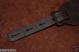 Carlino Custom Santa Fe Brown Leather Cartouche Guitar Strap, Atzec Rio Grande