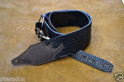 Carlino Gladiator Crocodile Pattern Cowhide 3.0" Hybrid Strap with Kodiak Ends