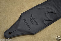 Carlino Custom Studded Weave Black Leather Guitar Strap