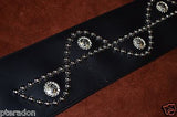 Carlino Custom NEW Sine Wave Studded Black Leather Guitar Strap 3" wide