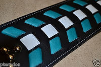Carlino Custom Turquoise Weave Studded Leather Guitar Strap with Silver Conchos