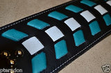 Carlino Custom Turquoise Weave Studded Leather Guitar Strap with Silver Conchos