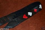 Carlino Custom Full Deck of Cards Black Leather Guitar Strap