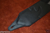 Carlino NEW Racing Flag Studded Leather Guitar Strap with black leather flags