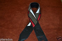 Carlino NEW Racing Flag Studded Leather Guitar Strap with leather back