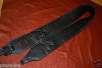 Carlino Custom Woven Leather and Studded Black Leather Guitar Strap, total metal