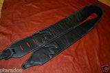 Carlino Custom Woven Leather and Studded Black Leather Guitar Strap, total metal
