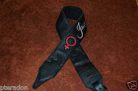 Carlino Custom Signature Leather Guitar Strap, Personalized with your name/ logo