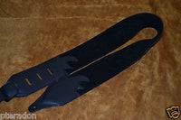Carlino Custom Yellow Leather Flame Black Leather Guitar Strap