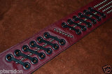 Carlino Custom Dark Red Leather Grommet /Stud /Lace Metal Guitar strap