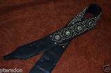 Carlino Custom NEW Abalone Concho Diamond Pattern Leather Guitar Strap