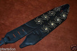 Carlino Custom Studded Nebula Swirl Black Leather Guitar Strap