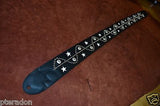 Carlino Custom NEW Sine Wave/Star Stud Leather Guitar Strap 3" wide Full length