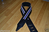 Carlino Custom Racer X Stripe Series Guitar Strap, blue and white racing stripe
