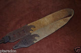 Carlino Custom Studded Western Swirl Kodiak Oiled Brown Leather Guitar Strap