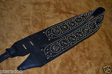Carlino Signature Joe Stump Iron Cross Leather Studded Guitar Strap, Maltese