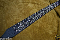 Carlino Signature Joe Stump Iron Cross Leather Studded Guitar Strap, Maltese