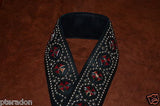 Carlino Custom Maltese Iron Cross Leather Studded Black Leather Guitar Strap