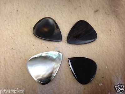 Timber Tones Exotic Guitar Picks 4pk African Ebony/Buffalo Picks 4 styles