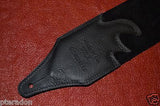 Carlino Custom White Lightening Double Bolt/Studded Black Leather Guitar Strap
