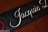 Carlino Custom Signature Leather Guitar Strap, Personalized with your name/ logo