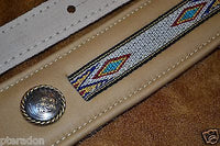Franklin Guitar Strap #11A-G-N, Southwest Leather, Gold w/hitch weave trim