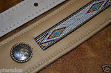 Franklin Guitar Strap #11A-G-N, Southwest Leather, Gold w/hitch weave trim