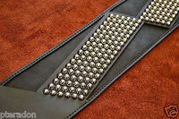 Carlino NEW Racing Flag Studded Leather Guitar Strap with black leather flags