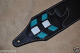 Carlino Custom Turquoise Weave Studded Leather Guitar Strap with Silver Conchos