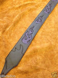 Carlino Custom Purple Leather Flame Black Leather Guitar Strap