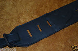 Carlino Custom Yellow Leather Flame Black Leather Guitar Strap