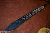 Carlino Custom NEW Abalone Concho Diamond Pattern Leather Guitar Strap
